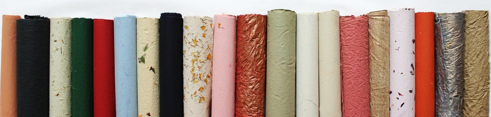 Colorful handmade paper rolls