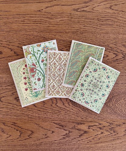 5 Blank Greeting Card & Envelopes - Mughal Empire Florals V&A - I 3.5 x 5.5 inch