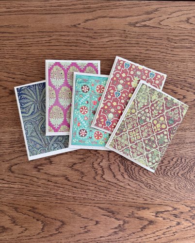 5 Blank Greeting Cards & Envelopes - Mughal Empire Florals V&A-3 3.5 x 5.5