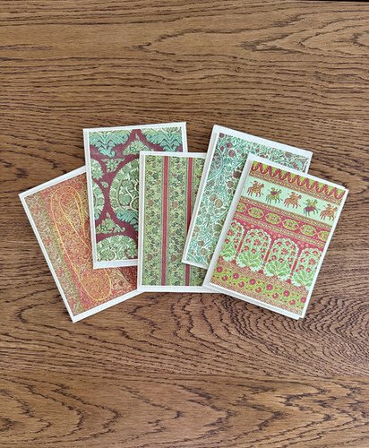 5 Blank Greeting Cards & Envelopes-Mughal Empire Florals V&A - 2 3.5 x 5.5 inch